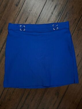 Rafaella Royal Blue Mini Skirt with Grommet Detail